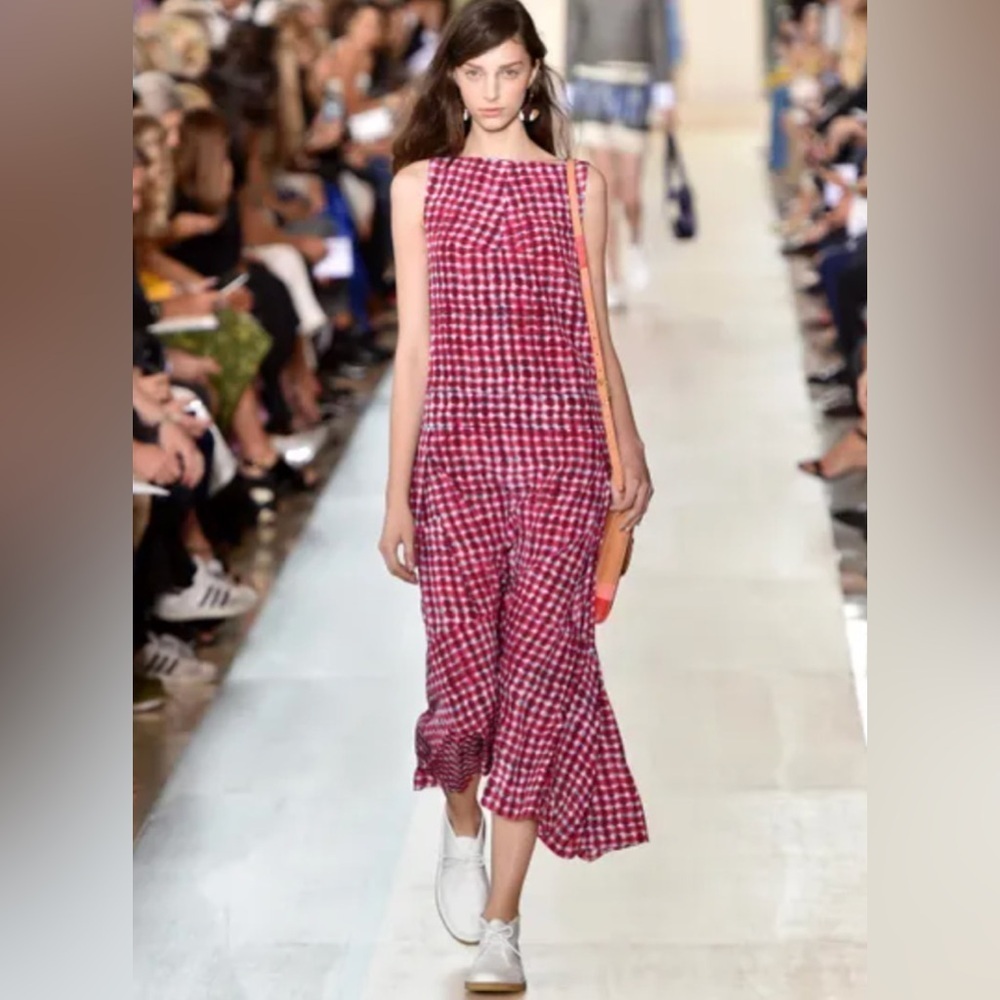 Tory Burch Sonda Silk Runway Tea Length Dress $595 Size 12